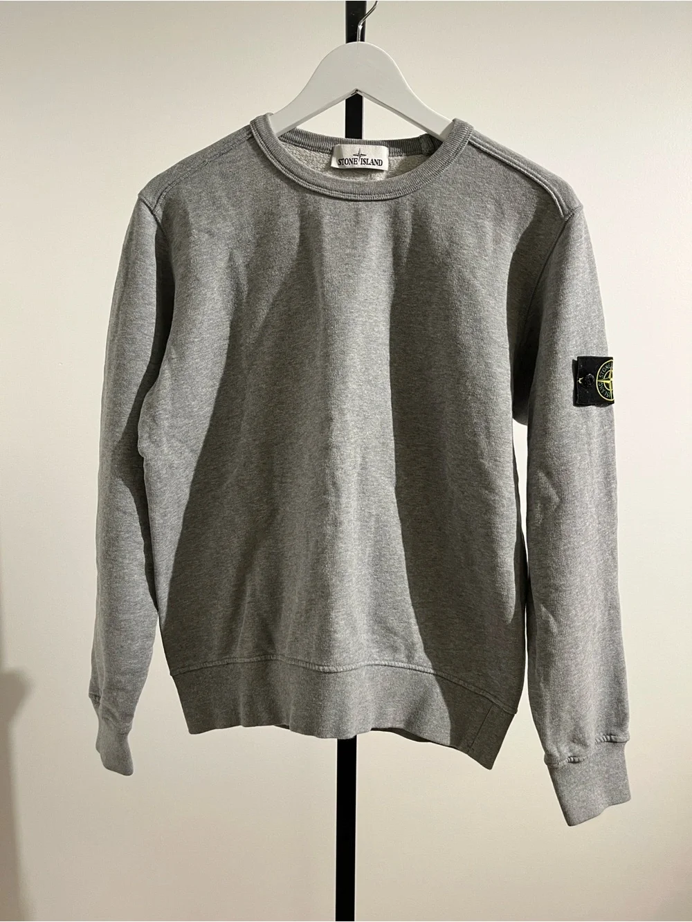 Stone Island Compass-badge Cotton Sweatshirt Grey Crewneck - Picture 2 of 9